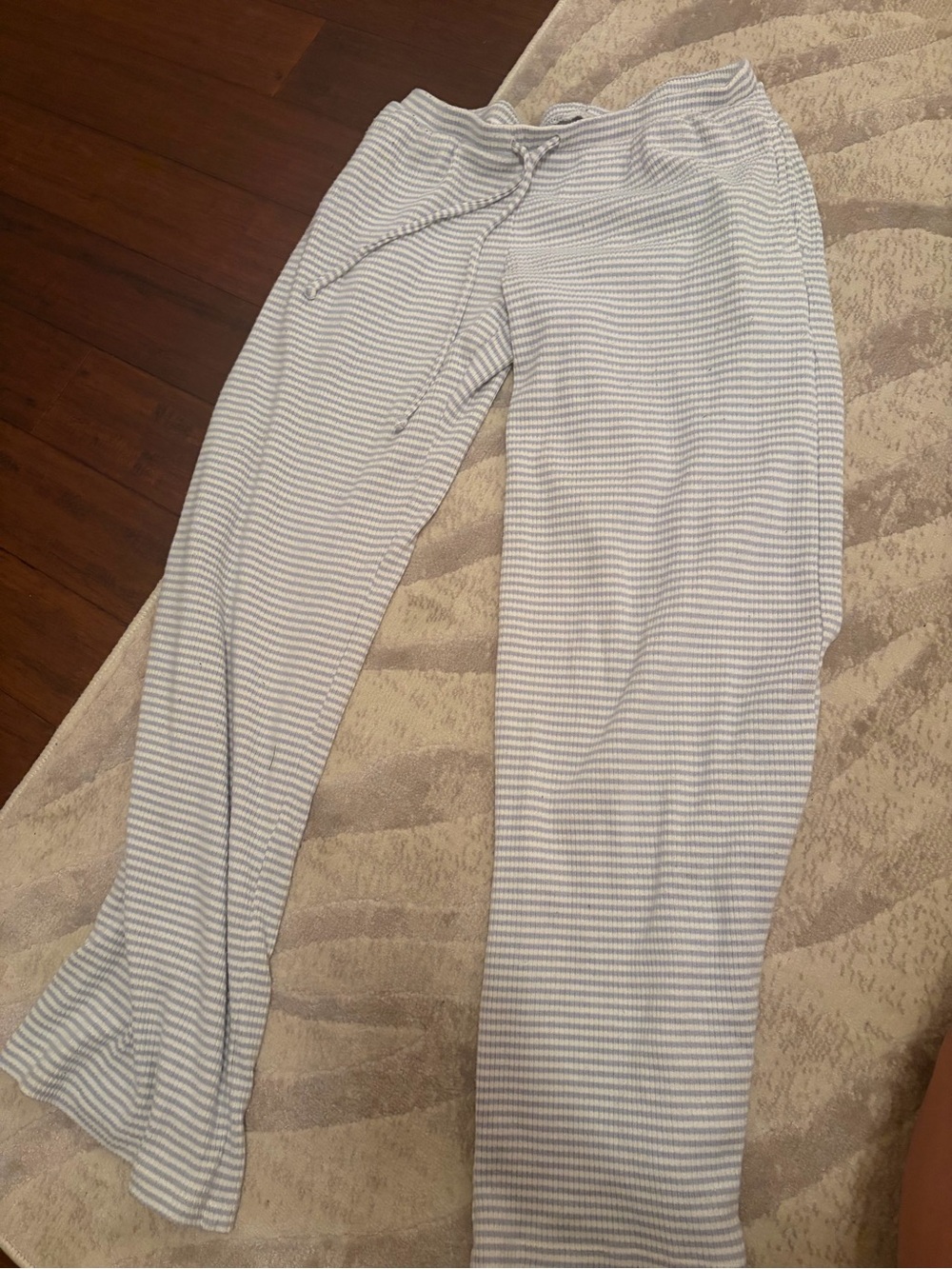 Target Light Blue & White Striped Jogger Pants